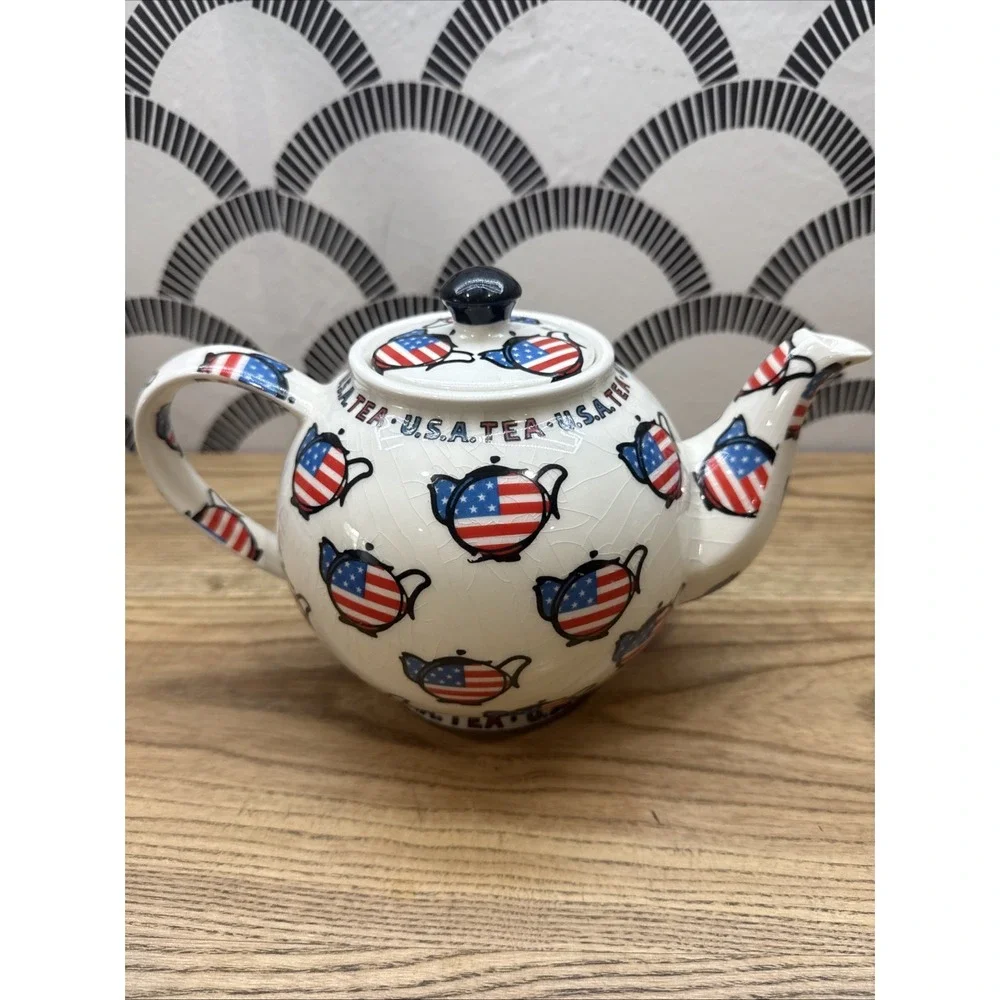 RARE! PAUL CARDEW DESIGN U.S.A.‎ Flag America TEA CLASSIC LARGE TEAPOT Kettle